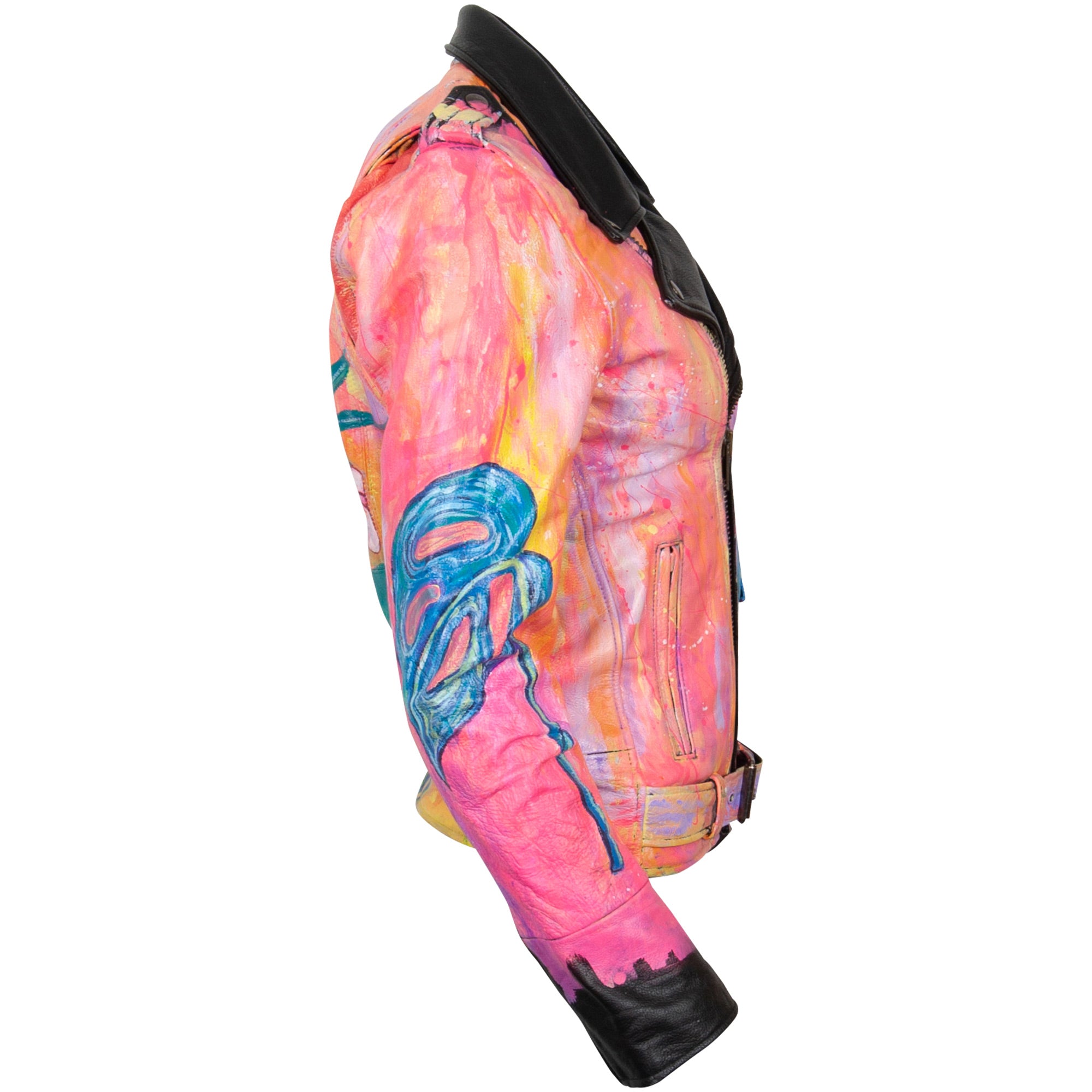 Leather Jacket - Hibiscus