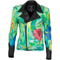 Leather Jacket - Monstera & Hibiscus