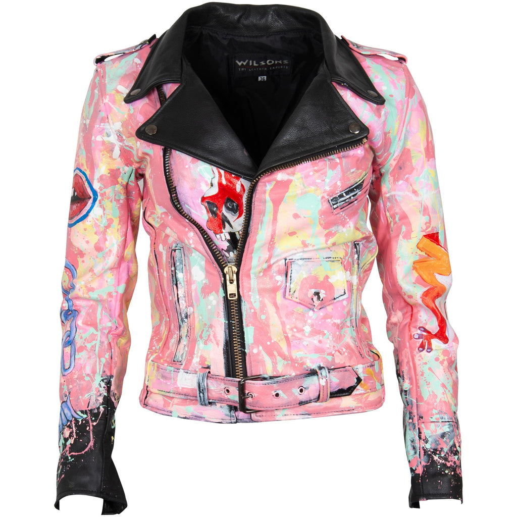 Leather Jacket - Red Lips