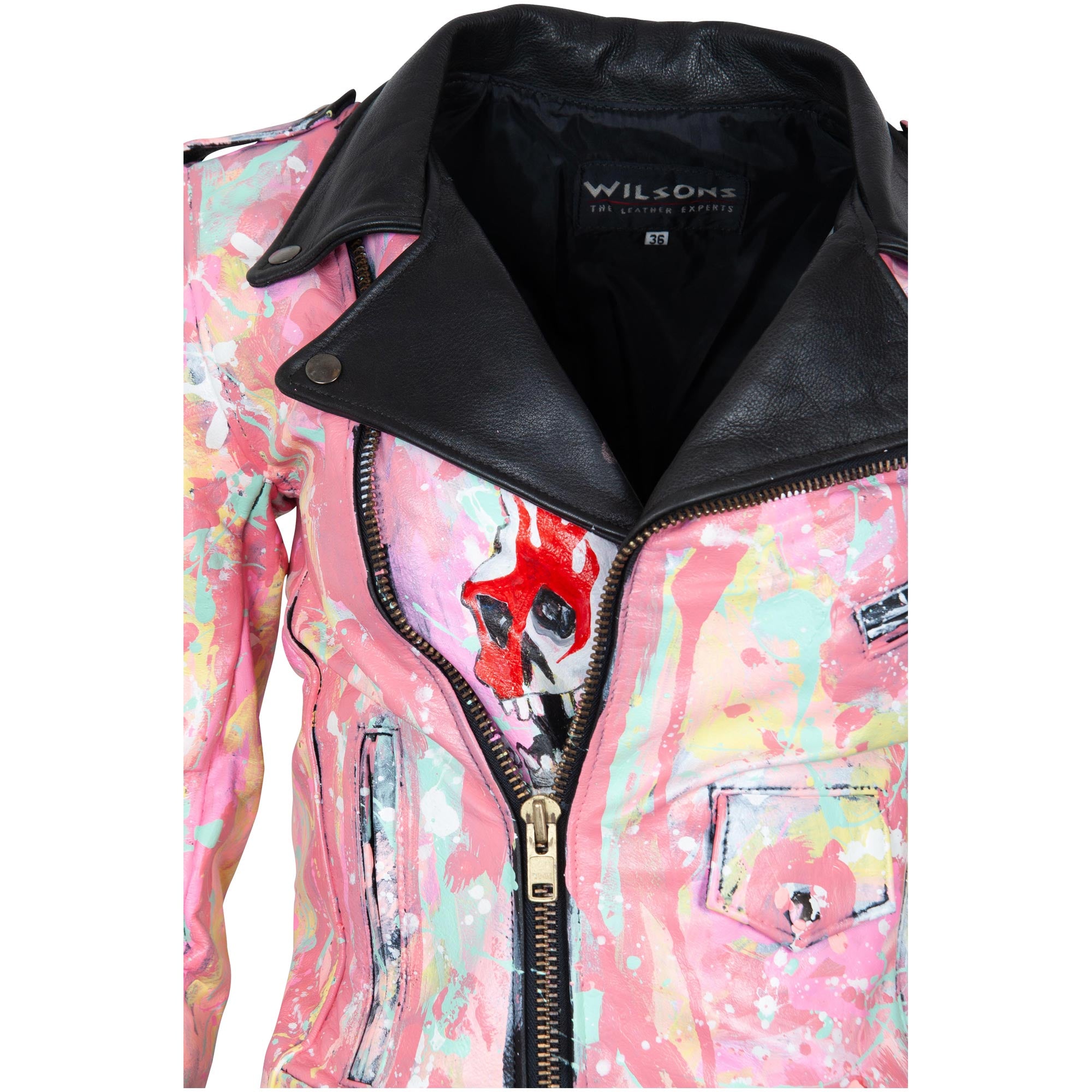 Leather Jacket - Red Lips