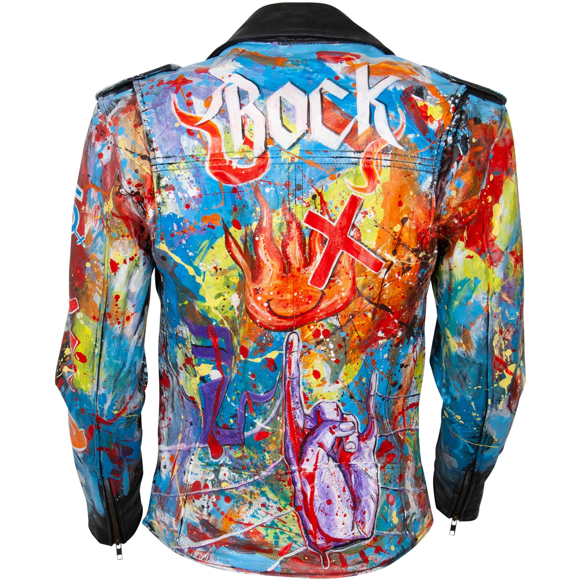Leather Jacket - Flames