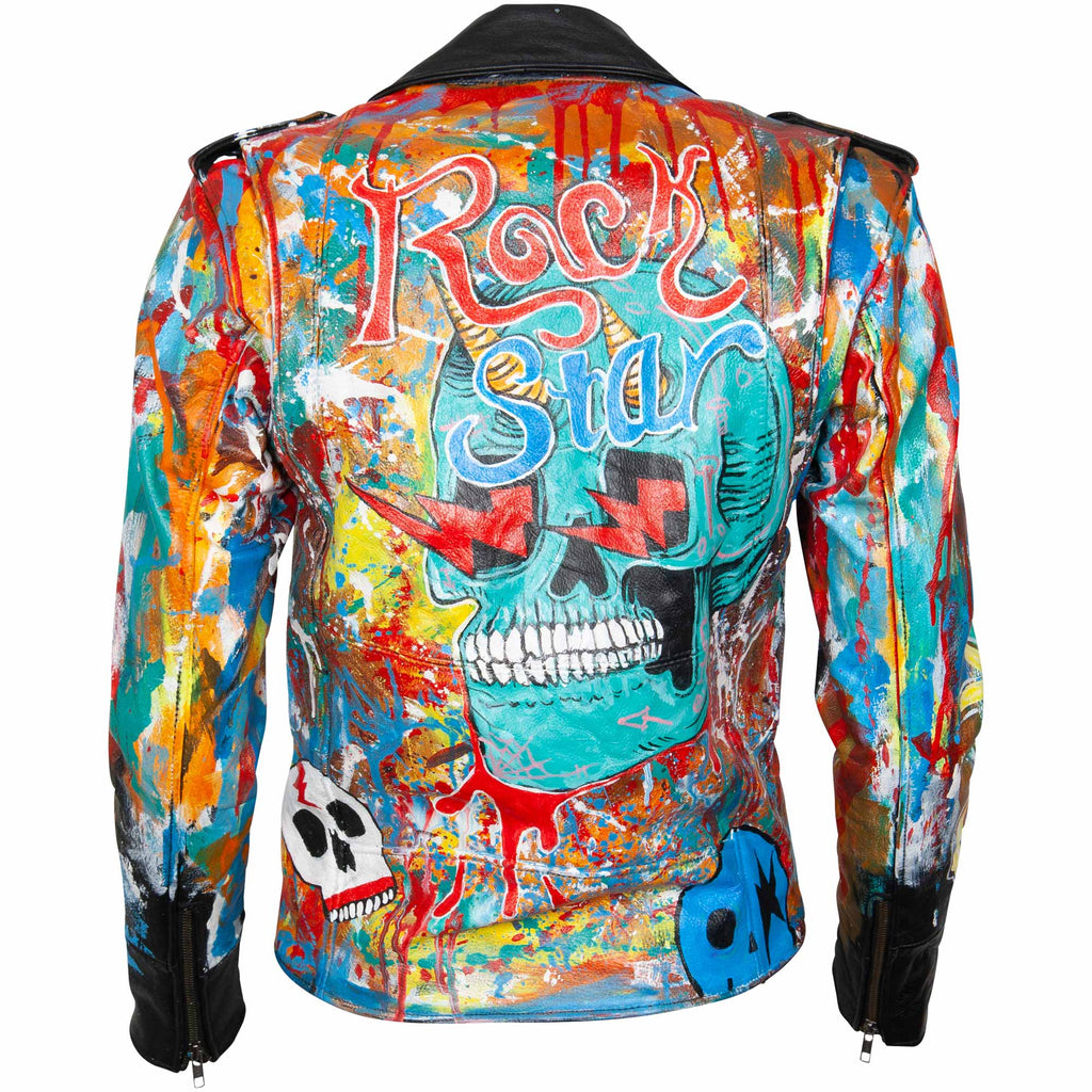 Leather Jacket - Rock Star Skull