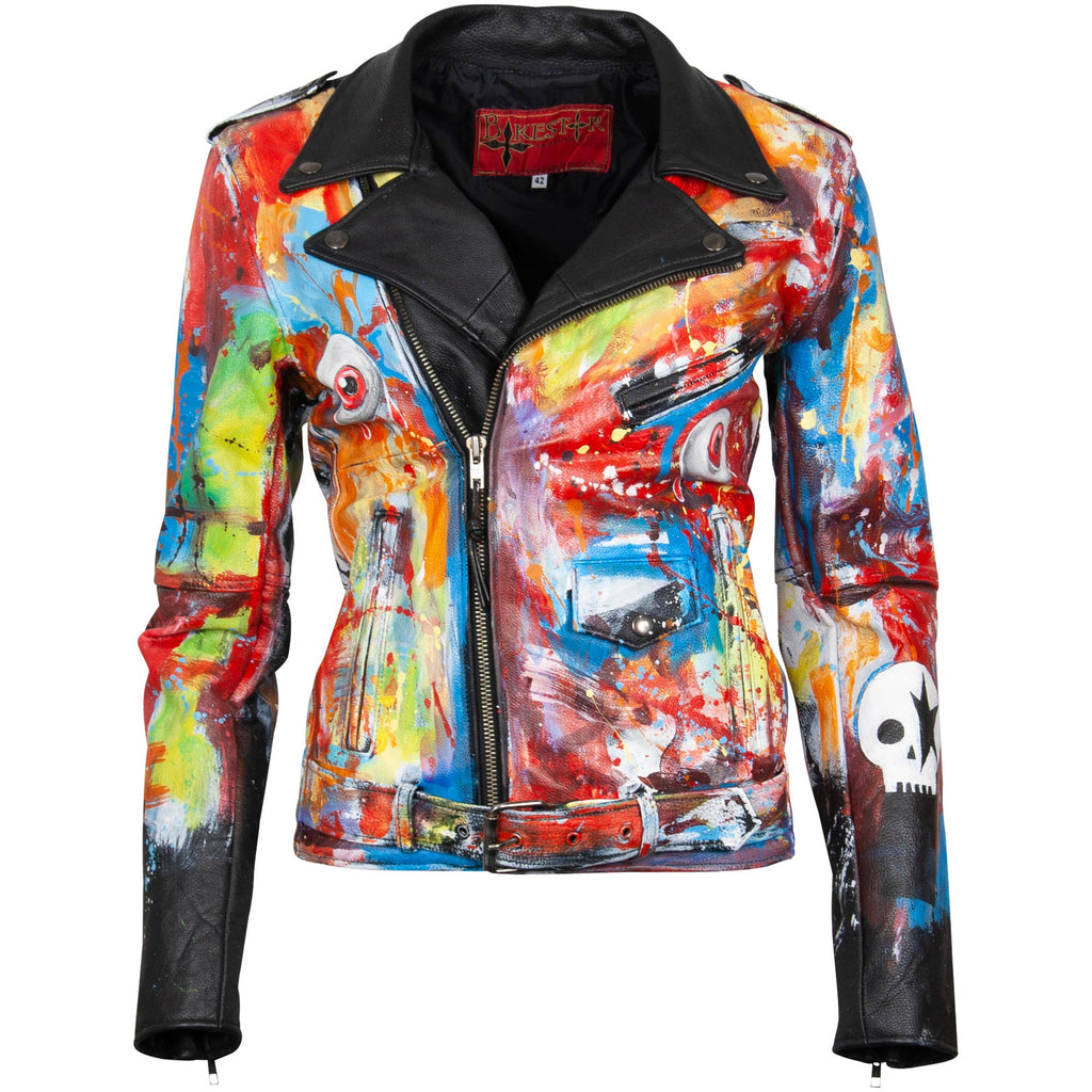 Leather Jacket - Rock On Skull