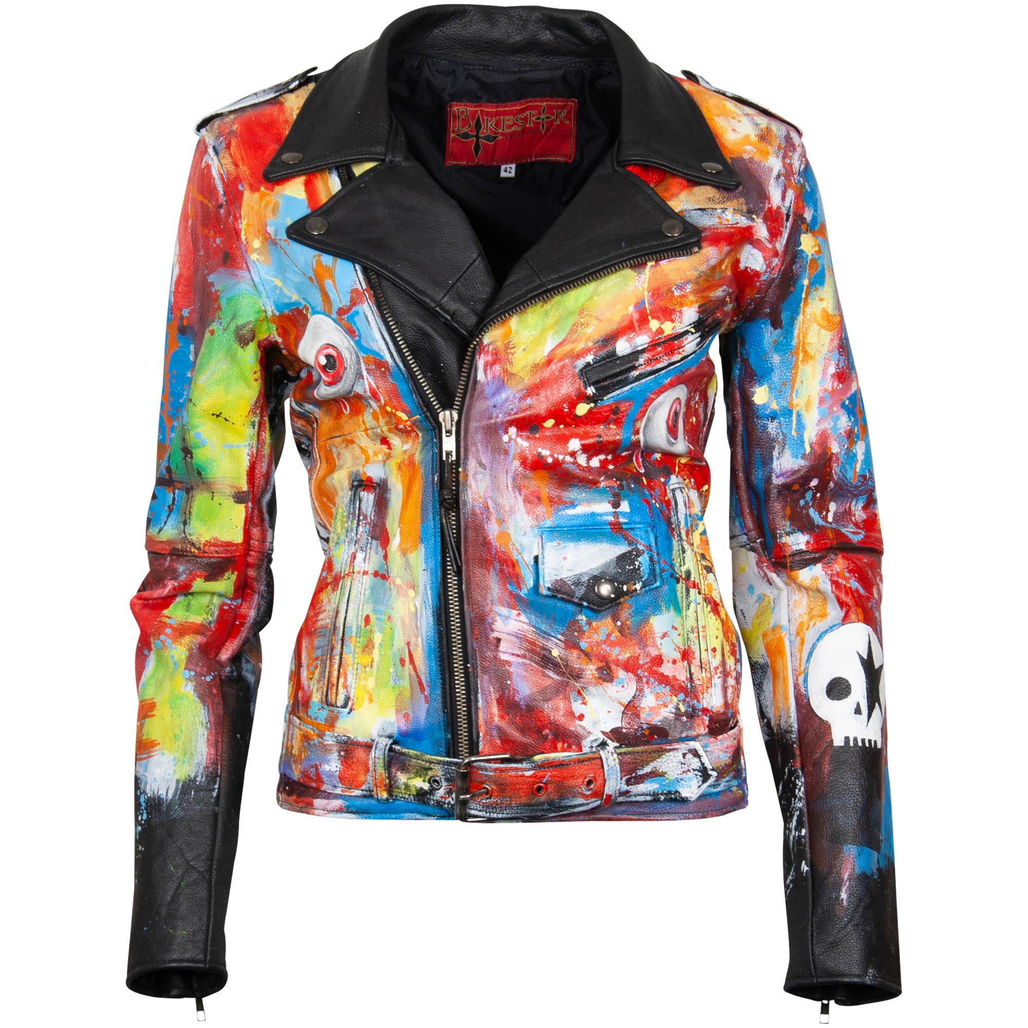 Leather Jacket - Rock On Skull